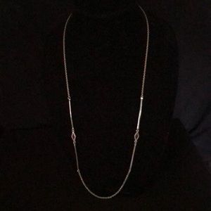 Garnet Colored Stone in Silver Necklace